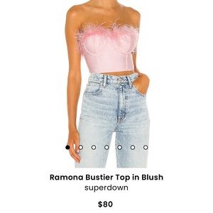Pink Feather Bustier Top